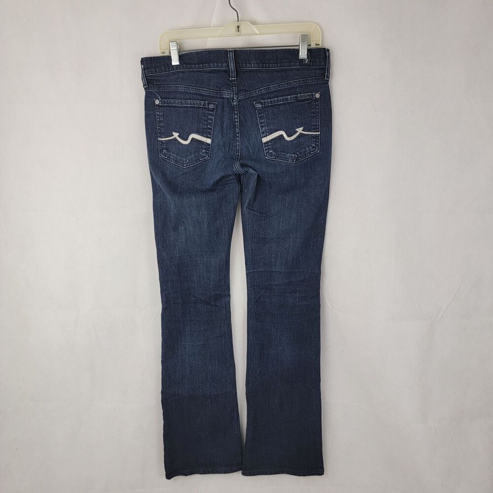 7 FOR ALL MANKIND Womens Jeans Sz 29 Waist 32 Dark Blue BOOTCUT Low Rise Preppy